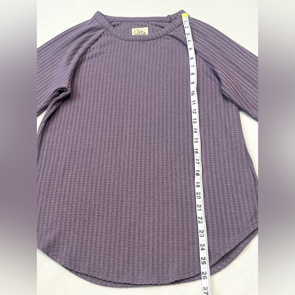 Chaser Thermal Waffle Knit Purple Women's Top Long Sleeve Shirt Size Large - Picture 5 of 14